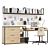 Golden Oak Office Set - Legacy Mtl 3D model small image 1