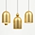 Elegant Gold Bell Pendant Lamp 3D model small image 1