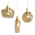 Elegant KYOTO Pendant Gold Lighting 3D model small image 1