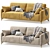 Leri Velvet Sofa with Accessories 3D model small image 5