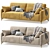 Leri Velvet Sofa with Accessories 3D model small image 10