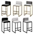 Modern Bar Stool Set, 6 Colors, 20,394 Polygons 3D model small image 2