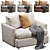 Stylish Lounge Armchair in Velvet/Leather 3D model small image 8