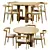 Modern Oak Dining Set - LuluSpace 3D model small image 1