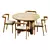 Modern Oak Dining Set - LuluSpace 3D model small image 2