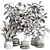 Modern Concrete Indoor Plant Set 3D model small image 4