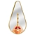 Gold Frame Pear Drill Mirror 3D model small image 1