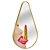 Gold Frame Pear Drill Mirror 3D model small image 2