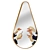 Gold Frame Pear Drill Mirror 3D model small image 3