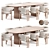 Modern Bay Chair & Ellington Dining 3D model small image 1