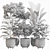 Stylish Indoor Plant Set 092 3D model small image 5