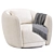 Sleek Swivel Armchair in Steel 3D model small image 2