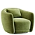 Sleek Swivel Armchair in Steel 3D model small image 3