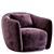 Sleek Swivel Armchair in Steel 3D model small image 5