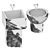 Custom Stone Wash Basin Set 3D model small image 4