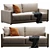 Gather Sofa: Versatile Elegance in Velvet/Leather 3D model small image 2