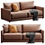 Gather Sofa: Versatile Elegance in Velvet/Leather 3D model small image 3