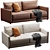 Gather Sofa: Versatile Elegance in Velvet/Leather 3D model small image 5