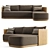 Byron Teak Right-Arm Sectional Sofa 3D model small image 1