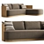 Byron Teak Right-Arm Sectional Sofa 3D model small image 2