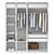 IKEA Wardrobe Set 02 completo 3D model small image 5