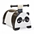 Panda Push Car Toy 3D model small image 2