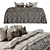  Linen Bedding Set with 3 Throws 3D model small image 3