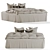  Linen Bedding Set with 3 Throws 3D model small image 4