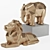 Polygonal Lion Elephant 3D Model 3D model small image 2