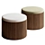 Contemporary Fabric and Wood Drum 3D model small image 1