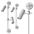 Adjustable Spot Rail Wall Fixture 3D model small image 2