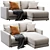 Modern 2-Piece Sectional Sofa 3D model small image 3