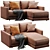 Modern 2-Piece Sectional Sofa 3D model small image 4