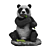 Panda Decorative Statue Figurine 3D model small image 2