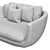 Modern Montreal 2-Seat Sofa 3D model small image 6