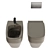 Fio Ceramic WC & Bidet 3D model small image 4