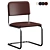 Sleek Modern Visitor Chair 3D model small image 1