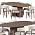 Elegant Dining Set with Chairs 3D model small image 2