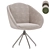 Elegant Textile Grey Dining Chair 3D model small image 2