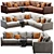 Crate&Barrel Gather 3-Piece Sectional Sofa 3D model small image 1