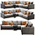 Crate&Barrel Gather 3-Piece Sectional Sofa 3D model small image 2
