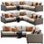 Crate&Barrel Gather 3-Piece Sectional Sofa 3D model small image 4