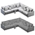 Crate&Barrel Gather 3-Piece Sectional Sofa 3D model small image 5
