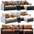 Modern Deep Seating Chaise Sectional 3D model small image 1