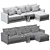 Modern Deep Seating Chaise Sectional 3D model small image 5