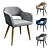 Odar-3 Dining Chair Modern Gray 3D model small image 1