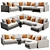 Modern Sectional Sofa, Gather Collection 3D model small image 3