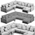 Modern Sectional Sofa, Gather Collection 3D model small image 5