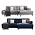 Modern Edwin Velvet Corner Sofa 3D model small image 2