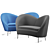 Contemporary Curved Modular Sofa 3D model small image 2